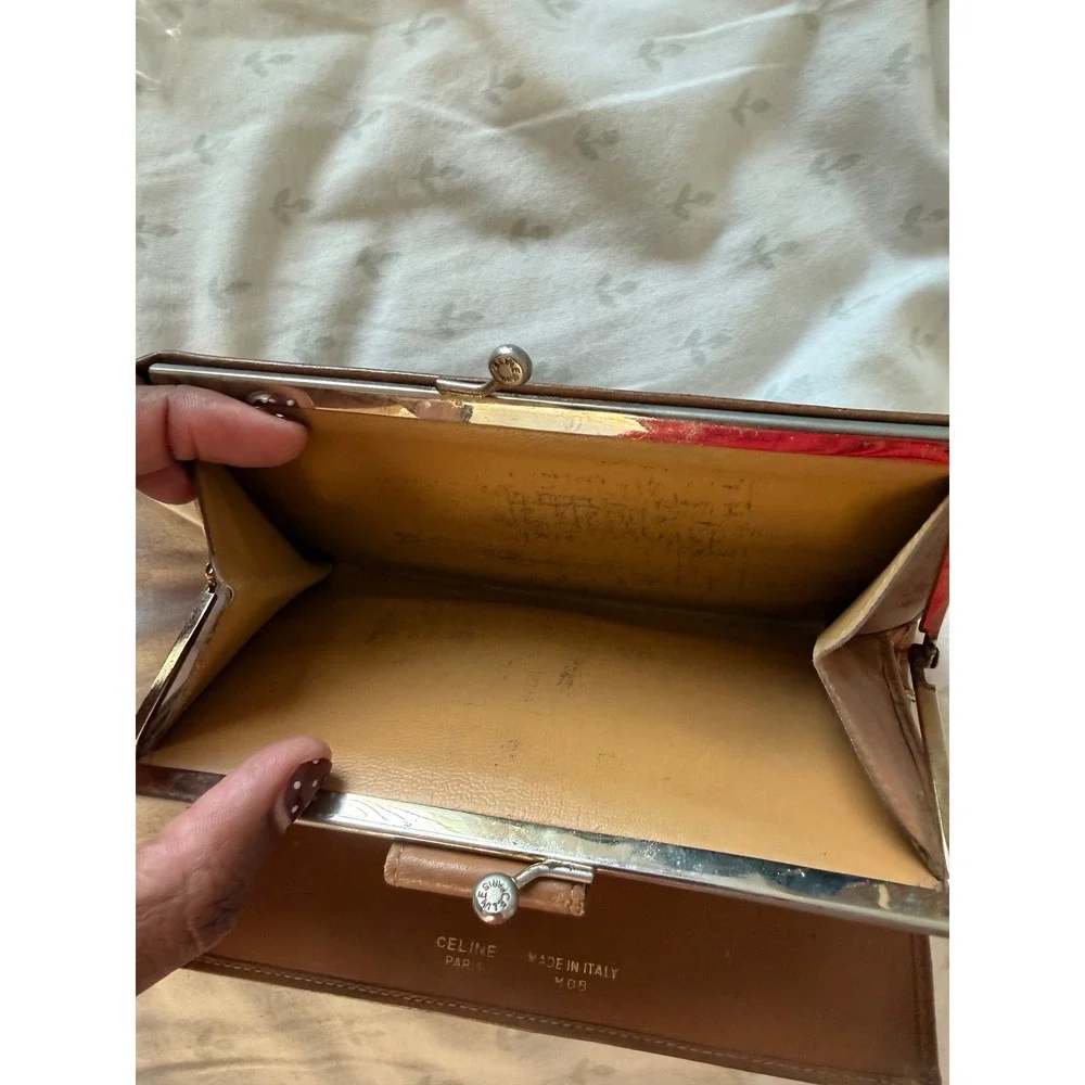 Celine Kisslock Wallet OS Brown Fair